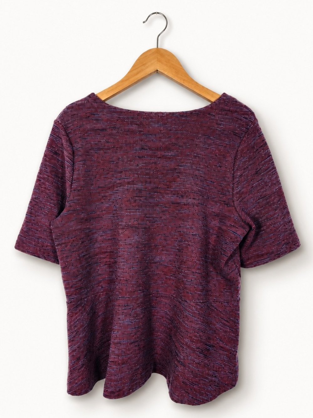 LOFT Women’s Short-Sleeve Knit Top in Plum